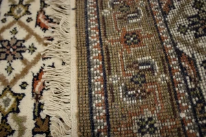 Cream Floral Tribal 2'7X8 Indo-Bidjar Oriental Runner Rug