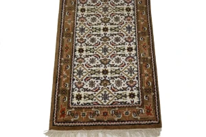 Cream Floral Tribal 2'7X8 Indo-Bidjar Oriental Runner Rug