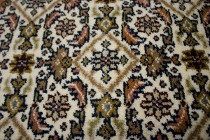 Cream Floral Tribal 3X8 Indo-Bidjar Oriental Runner Rug