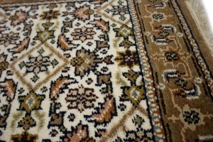Cream Floral Tribal 3X8 Indo-Bidjar Oriental Runner Rug