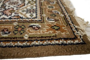 Cream Floral Tribal 3X8 Indo-Bidjar Oriental Runner Rug