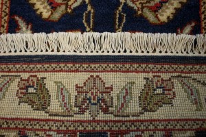 Dark Navy Floral 2X3 Indo-Kashan Oriental Rug