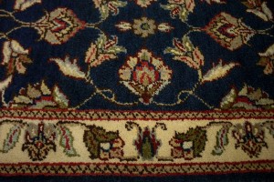 Dark Navy Floral 2X3 Indo-Kashan Oriental Rug