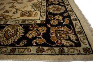 Beige Floral Classic 4X6 Indo-Kashan Oriental Rug