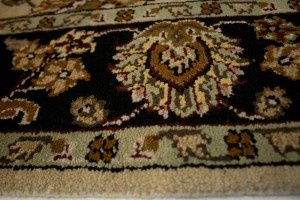 Beige Floral Classic 4X6 Indo-Kashan Oriental Rug