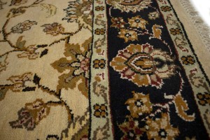 Beige Floral Classic 4X6 Indo-Kashan Oriental Rug