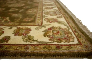 Brown Floral 4X6 Traditional Indo-Kashan Oriental Rug