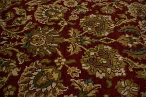 Red & Charcoal Floral 3X12 Indo-Kashan Oriental Runner Rug