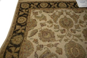 Cream Floral 4X6 Indo-Kashan Oriental Rug