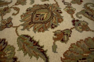 Cream Floral 4X6 Indo-Kashan Oriental Rug