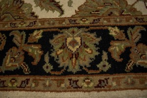 Cream Floral 4X6 Indo-Kashan Oriental Rug