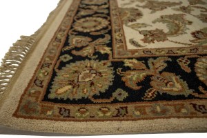 Cream Floral 4X6 Indo-Kashan Oriental Rug