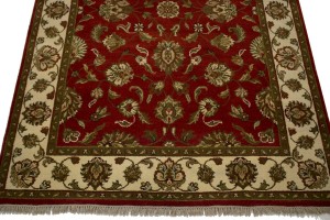 Red Floral 5X7 Indo-Kashan Oriental Rug