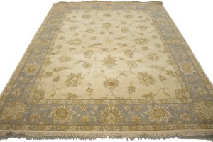 Cream Floral 8X11 Oushak Chobi Oriental Rug