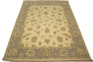 Cream Floral 8X11 Oushak Chobi Oriental Rug