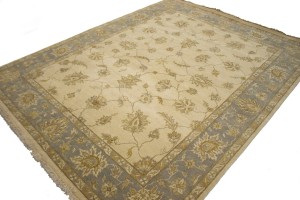 Cream Floral 8X11 Oushak Chobi Oriental Rug