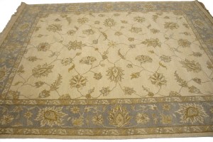 Cream Floral 8X11 Oushak Chobi Oriental Rug