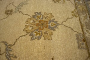 Cream Floral 8X11 Oushak Chobi Oriental Rug