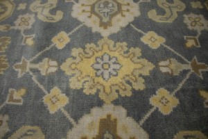 Slate Gray Floral 6X9 Oushak Chobi Oriental Rug