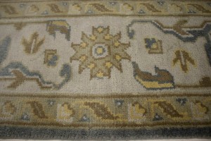 Slate Gray Floral 6X9 Oushak Chobi Oriental Rug