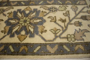 Cream Floral 8'4X9'7 Oushak Chobi Oriental Rug