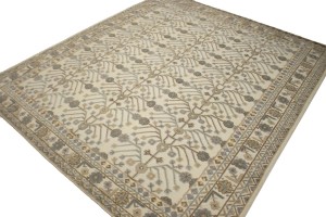 Cream Geometric 8X9 Modern Oriental Rug