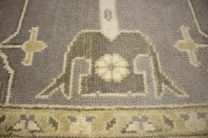 Brownish Gray Floral 8X10 Oushak Oriental Rug
