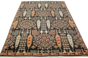 Black Floral 9X12 Tree of Life Chobi Oriental Rug