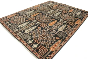 Black Floral 9X12 Tree of Life Chobi Oriental Rug