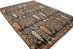 Black Floral 9X12 Tree of Life Chobi Oriental Rug