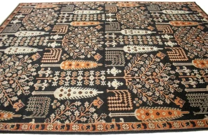 Black Floral 9X12 Tree of Life Chobi Oriental Rug