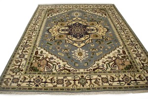 Gray Tribal Geometric 8X10 Heriz Serapi Oriental Rug