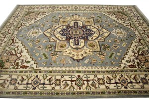 Gray Tribal Geometric 8X10 Heriz Serapi Oriental Rug
