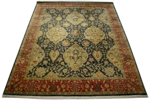 Charcoal Floral 7'8X9'5 Indo-Tabriz Oriental Rug