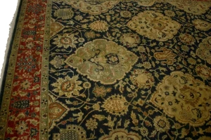 Charcoal Floral 7'8X9'5 Indo-Tabriz Oriental Rug