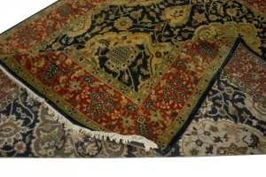 Charcoal Floral 7'8X9'5 Indo-Tabriz Oriental Rug
