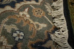 Charcoal Floral 7'8X9'5 Indo-Tabriz Oriental Rug