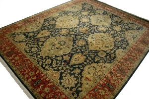 Charcoal Floral 7'8X9'5 Indo-Tabriz Oriental Rug