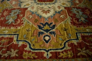 Scarlet Red Traditional 6X9 Heriz Serapi Oriental Rug