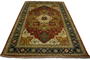 Scarlet Red Traditional 6X9 Heriz Serapi Oriental Rug