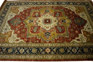 Scarlet Red Traditional 6X9 Heriz Serapi Oriental Rug