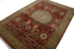 Orange-red Geometric 6X9 Mamluk Oriental Rug