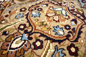 Blue & Cream Floral Kirman 6X8 Oriental Rug