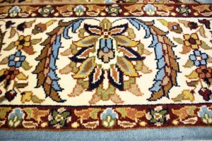 Blue & Cream Floral Kirman 6X8 Oriental Rug