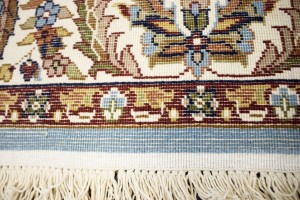 Blue & Cream Floral Kirman 6X8 Oriental Rug