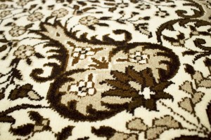 Cream Floral Kirman 6'3X6'5 Oriental Rug
