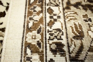 Cream Floral Kirman 6'3X6'5 Oriental Rug