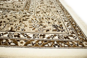 Cream Floral Kirman 6X6 Oriental Rug
