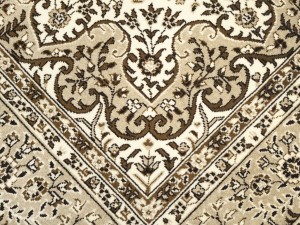 Cream Floral Kirman 6X6 Oriental Square Rug