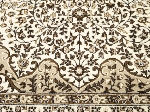 Cream Floral Kirman 6X6 Oriental Square Rug